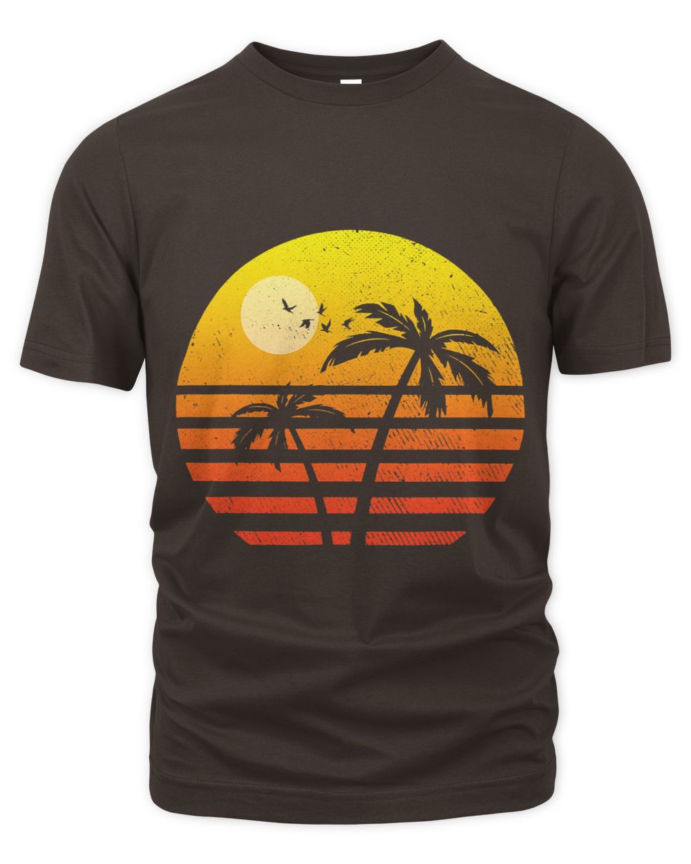 Boys Mens Sunset Palm Tree Shirt Tropical Summer